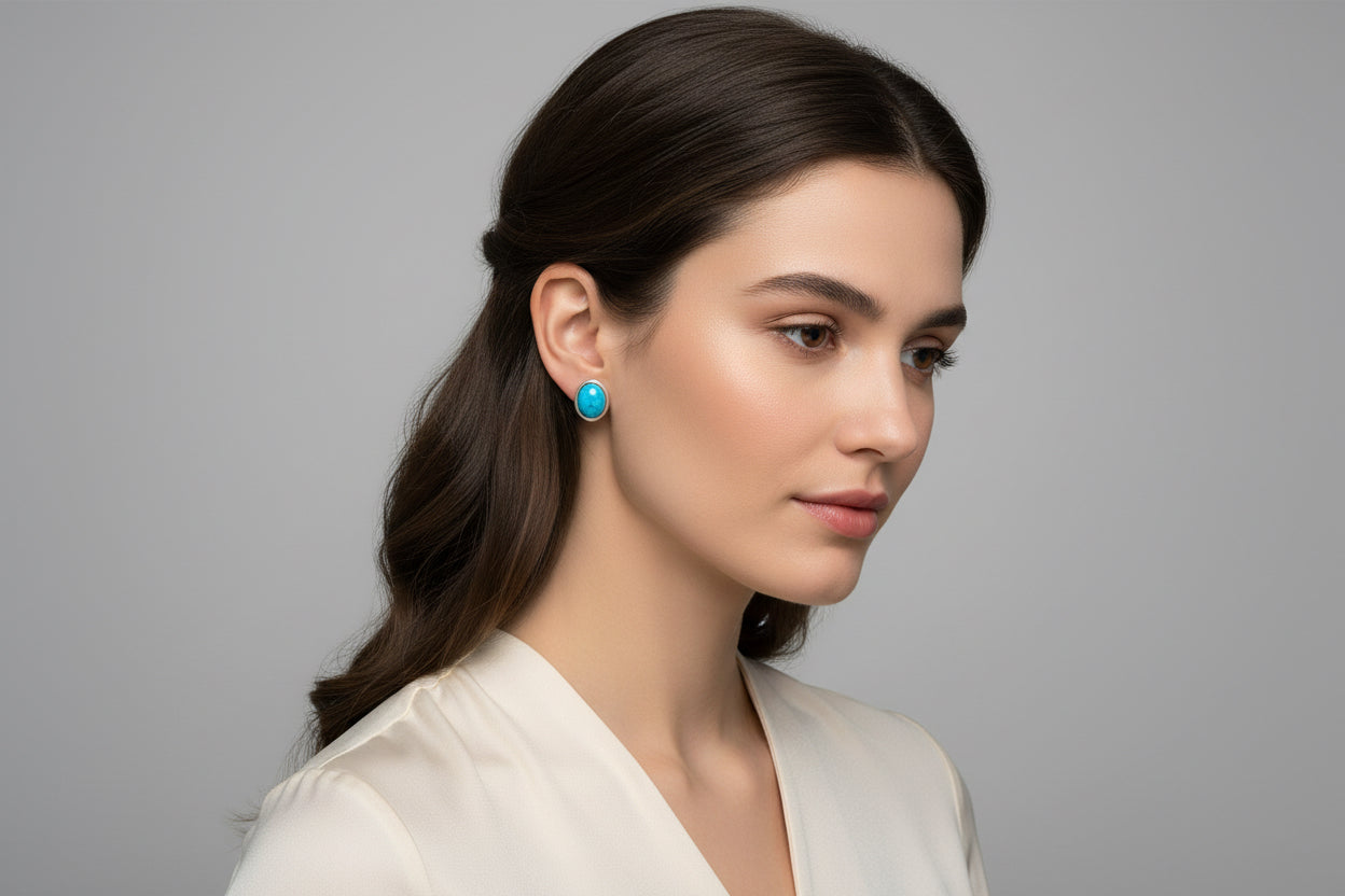 Orecchini in Turchese e Oro 18 k