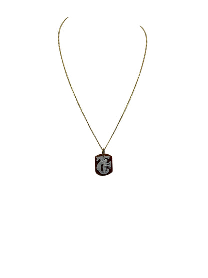 Pendente in Cammeo incisione "Lettera T"