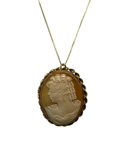 Spilla Pendente in Cammeo incisione "Profilo di Donna"