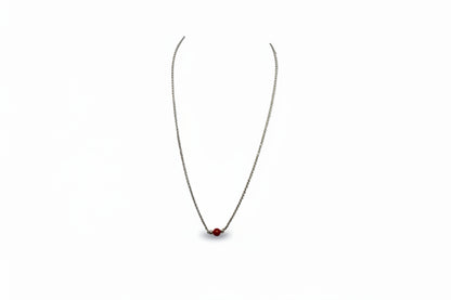 Collana in Argento con Perline in Corallo