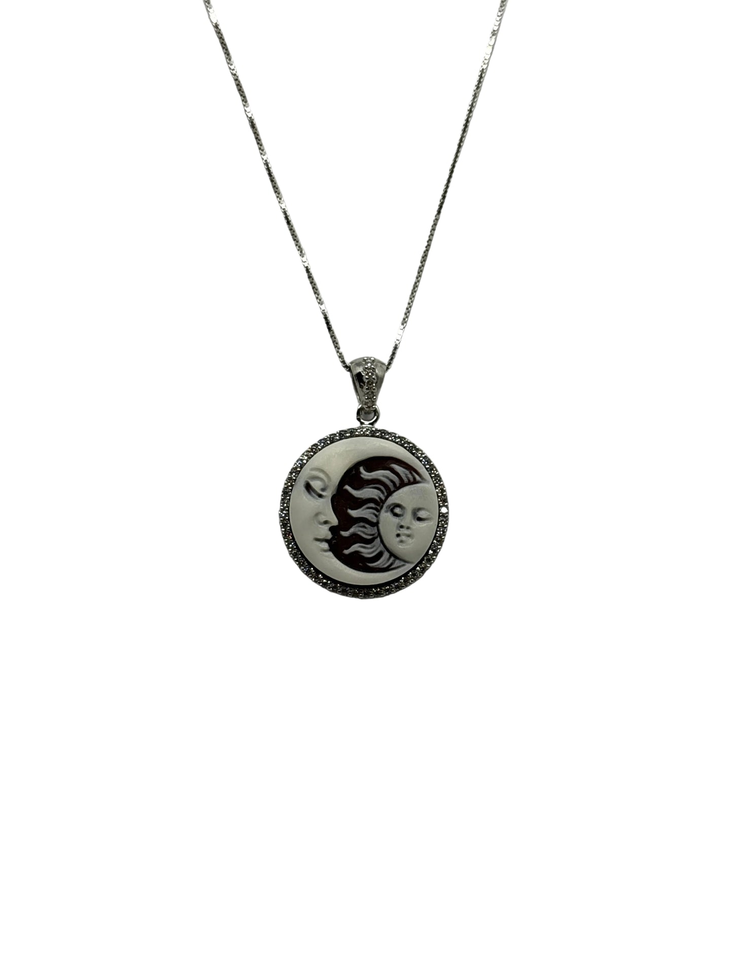 Collana in Cammeo incisione "Sole e Luna"