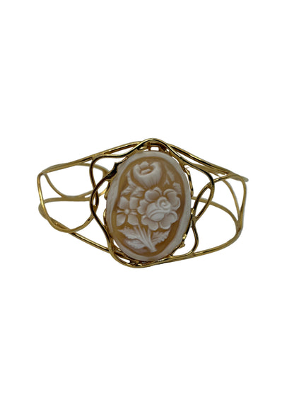 Bracciale in Cammeo Schiava incisione "Fiori"