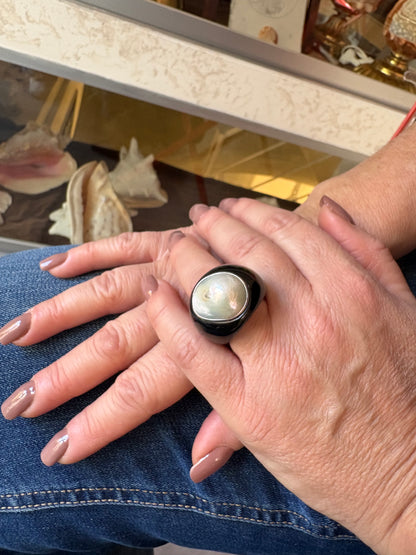 Anello in Agata e Perla