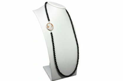 Collana in Agata e Cammeo incisione "Profilo di Donna"