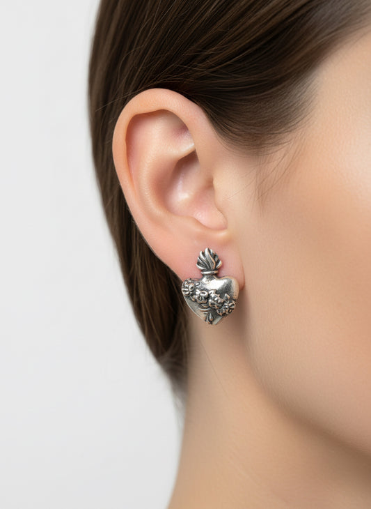 Orecchini in Argento " Cuore Sacro"