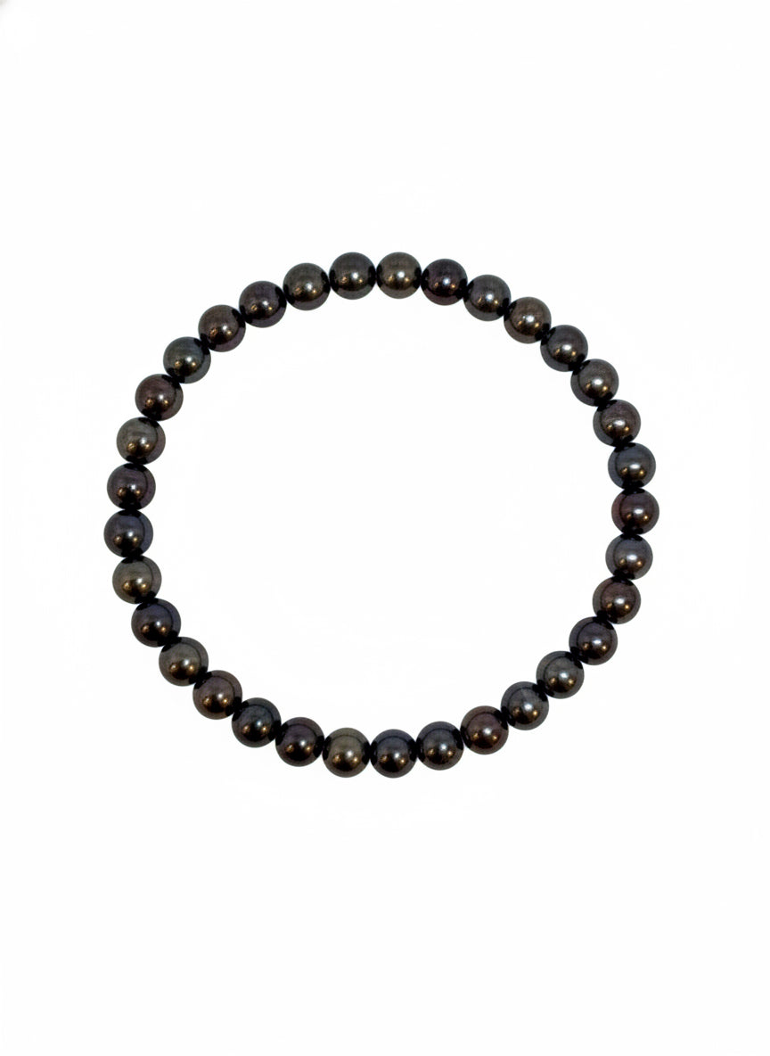 Bracciale Elastico di Perle Nere