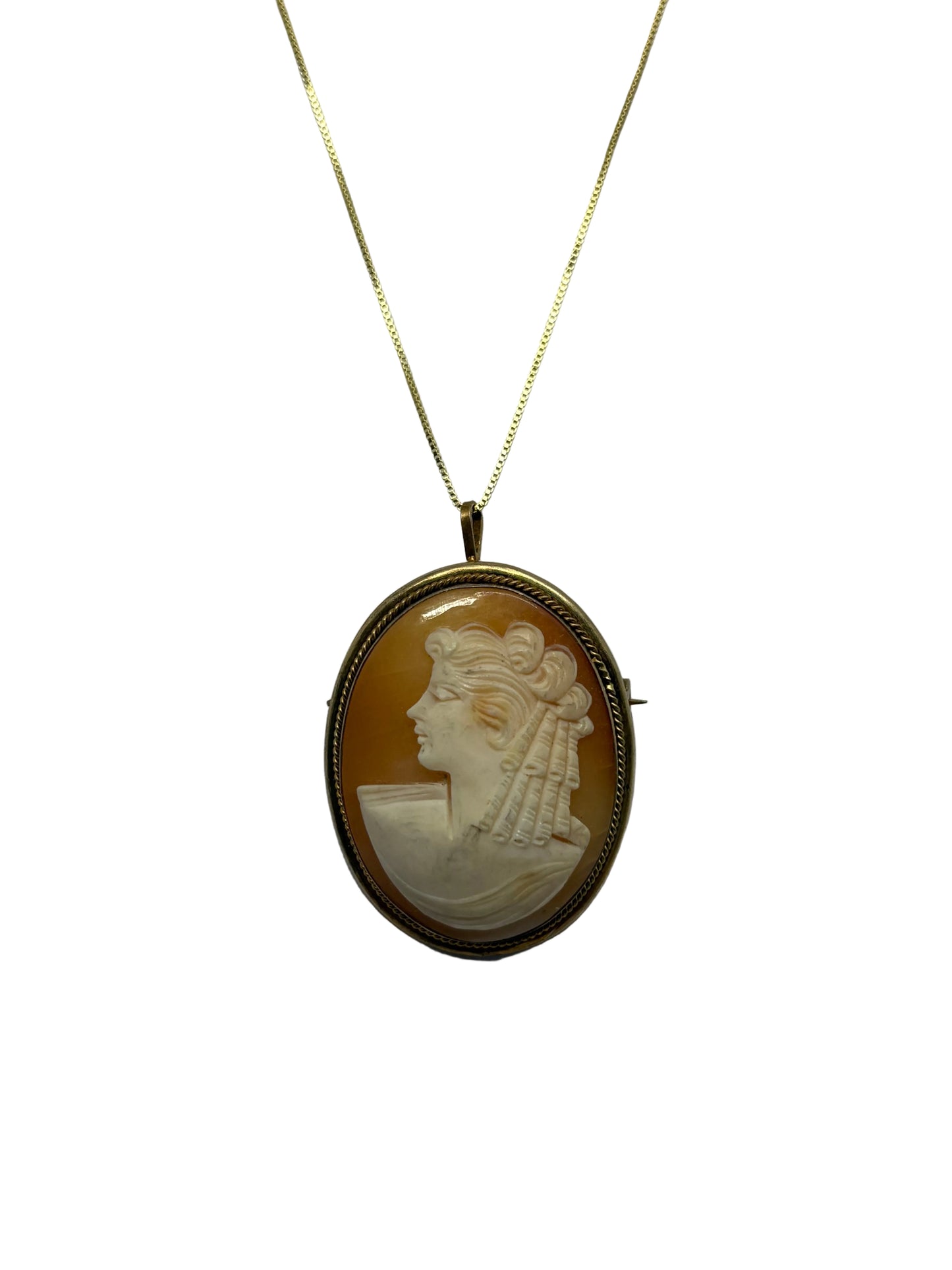 Spilla Pendente in Cammeo incisione "Profilo di Donna"