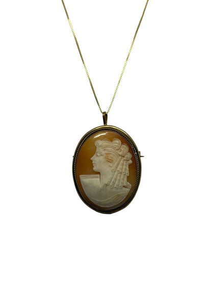 Spilla Pendente in Cammeo incisione "Profilo di Donna"