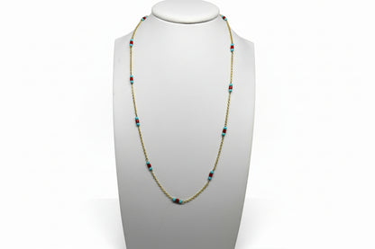 Collana in Corallo e Pasta di Turchese