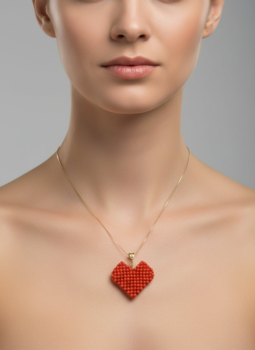 Pendente in Corallo "Cuore"