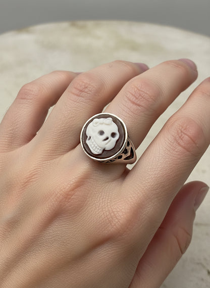 Anello in Cammeo "Incisione Teschio"