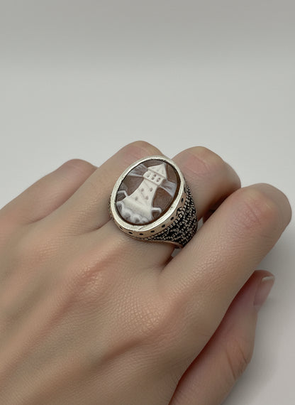 Anello in Cammeo Incisione "Faro"