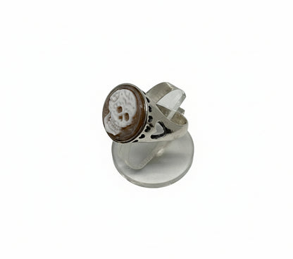 Anello in Cammeo "Incisione Teschio"