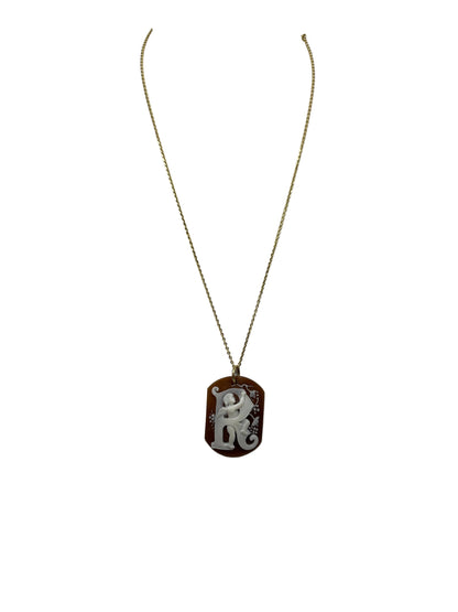 Pendente in Cammeo incisione "Lettera R"