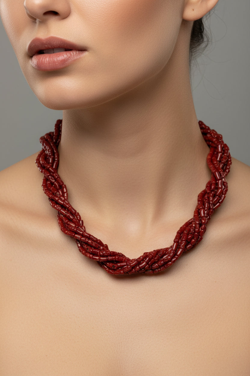 Collana Torchon in Corallo