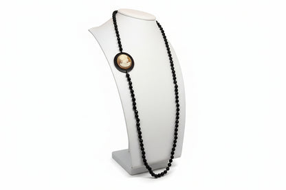 Collana in Agata e Cammeo incisione "Profilo di Donna"