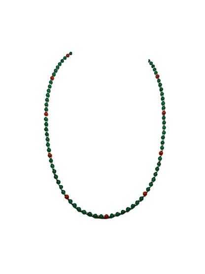 Collana in Agata Verde e Corallo