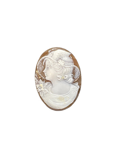 Cammeo Nudo incisione Donna con Cappello