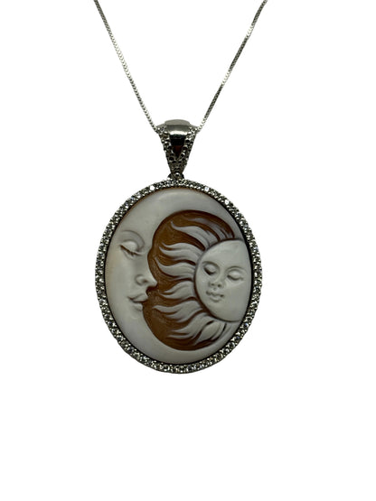 Pendente in Cammeo incisione "Sole Luna"