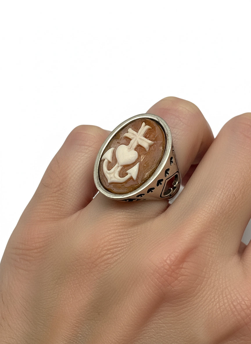 Anello in Cammeo Incisione  "Cuore di San Gennaro"
