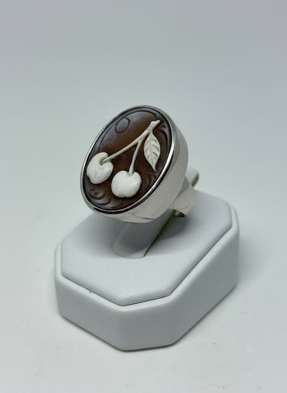 Anello Cammeo Incisione "Ciliegia"