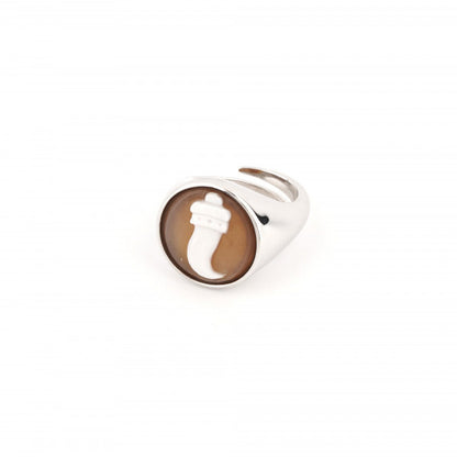 Anello Cameo Italiano Bring Ring Cammeo Corno