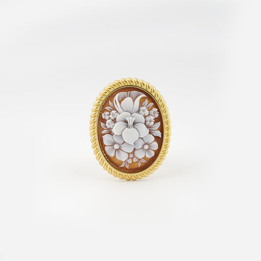 Anello-Cameo-Italiano-Raffaello-Cammeo-Bouquet-Oro