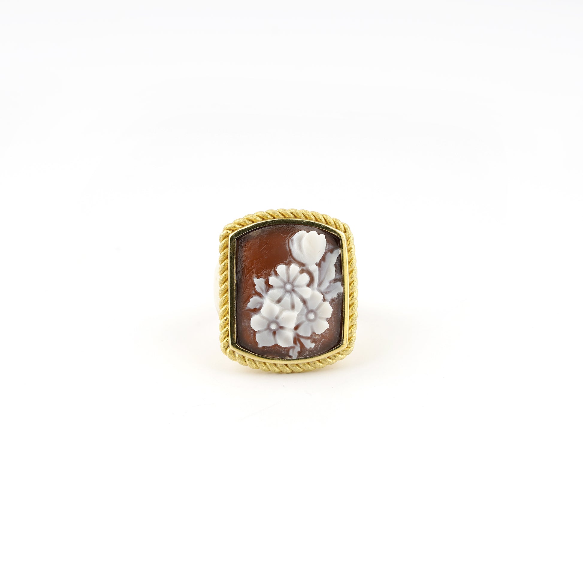 Anello-Cameo-Italiano-Raffaello-Cammeo-Bouquet-Oro-