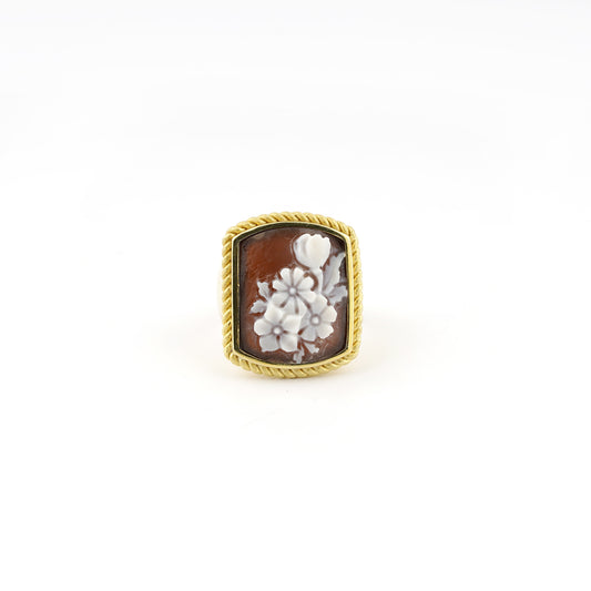 Anello-Cameo-Italiano-Raffaello-Cammeo-Bouquet-Oro-