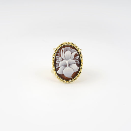 Anello-Cameo-Italiano-Raffaello-Cammeo-Bouquet-Oro-