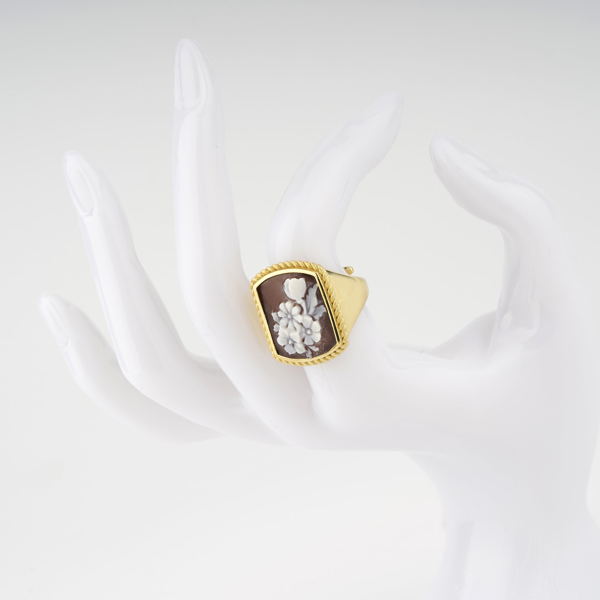 Anello-Cameo-Italiano-Raffaello-Cammeo-Bouquet-Oro-