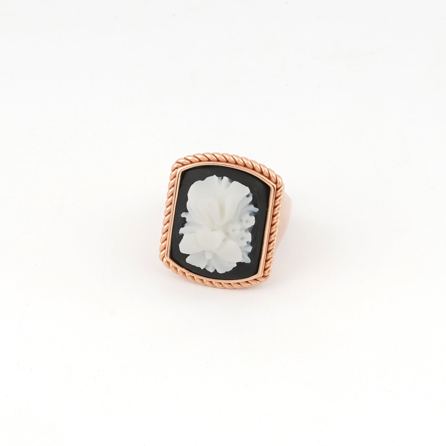 Anello-Cameo-Italiano-Raffaello-Cammeo-Bouquet-Rame