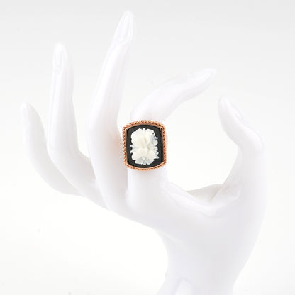 Anello-Cameo-Italiano-Raffaello-Cammeo-Bouquet-Rame