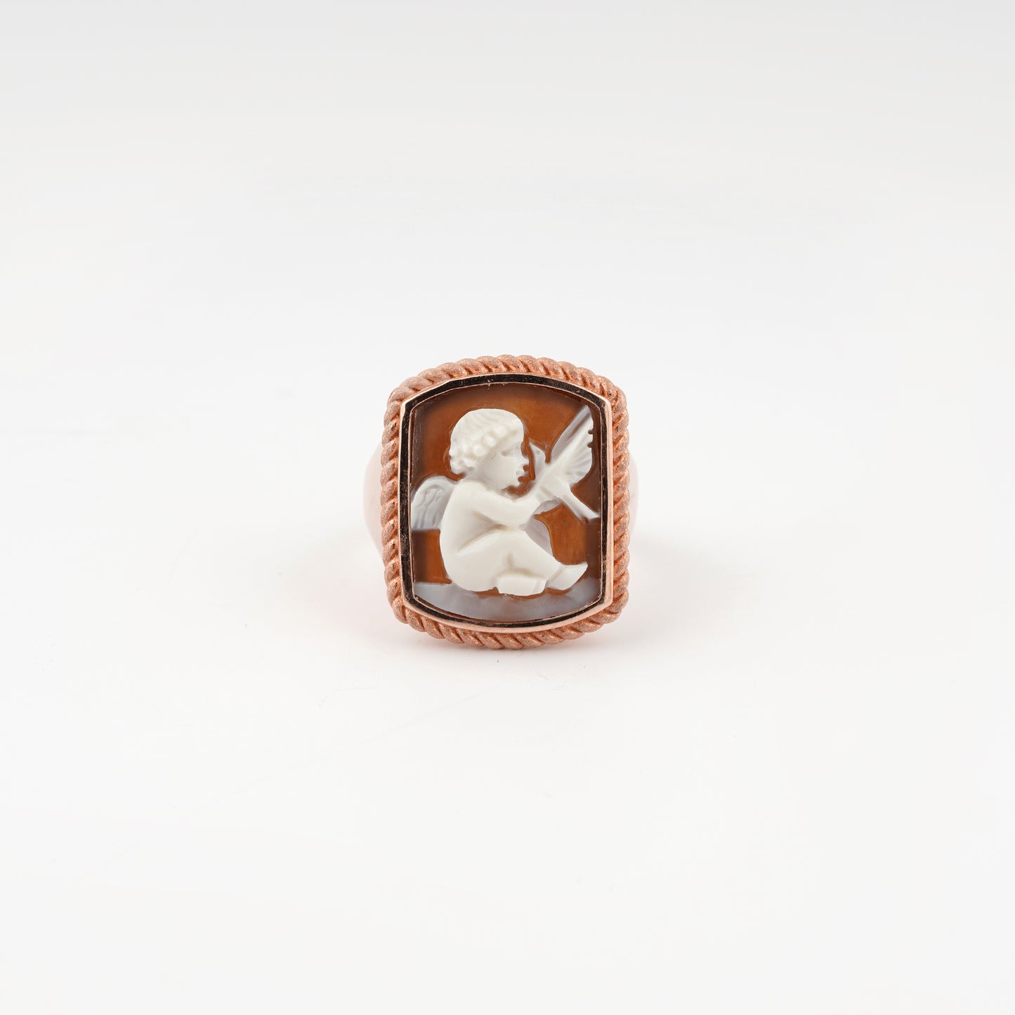 Anello-Cameo-Italiano-Raffaello-Cammeo-Putto-Rame