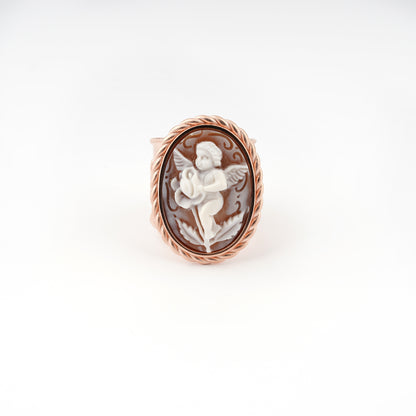 Anello-Cameo-Italiano-Raffaello-Cammeo-Putto-Rame-