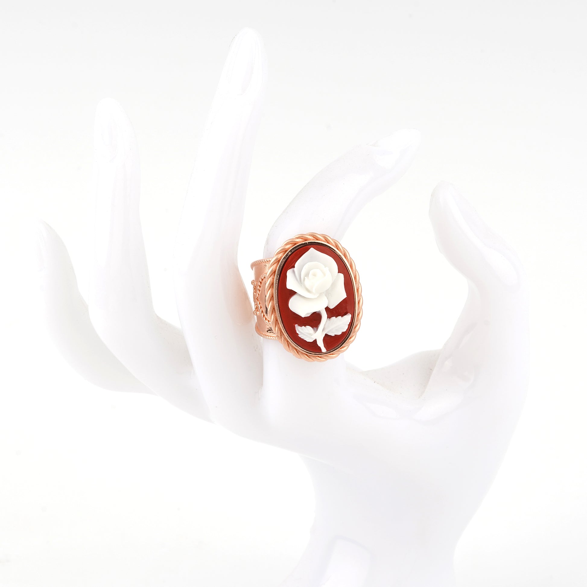 Anello-Cameo-Italiano-Raffaello-Cammeo-Rosa-Rame