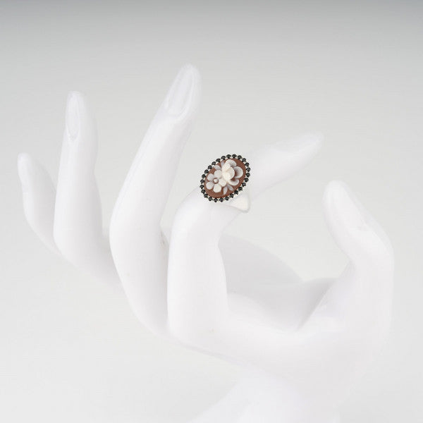 Italian Cameo Ring Sunrise Cameo Flowers