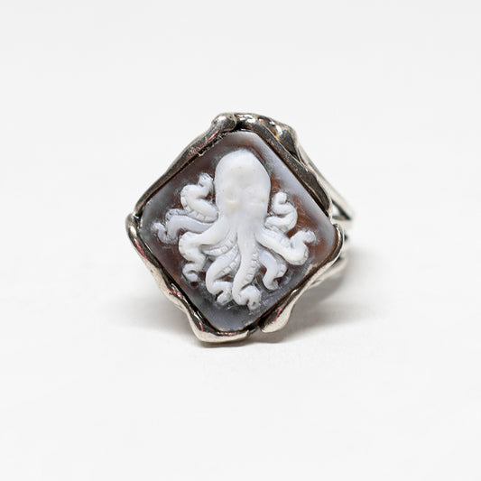 Artistic Octopus Cameo Ring