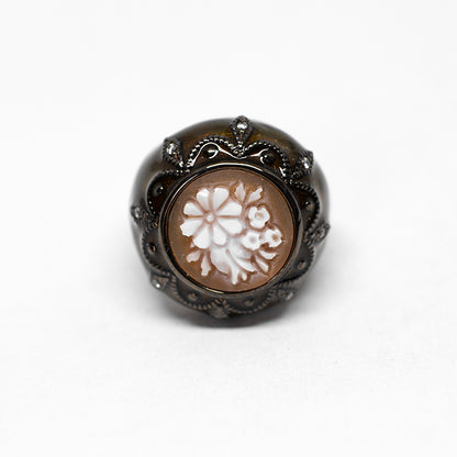 Italian Cameo Ring Cameo Flowers