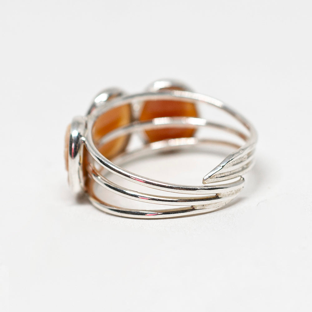 Anello con Tre Cammei Volto di Donna