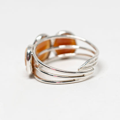 Anello con Tre Cammei Volto di Donna