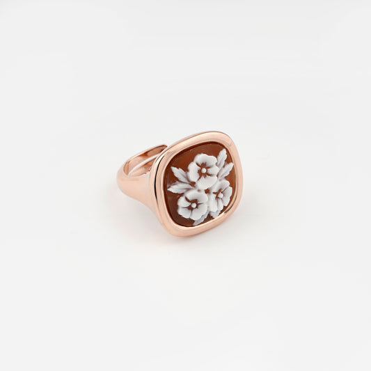 Anello-Classica-Cammeo-Tris-Fiori-Rame-