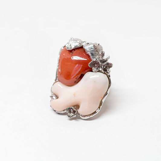 Two-tone coral ring