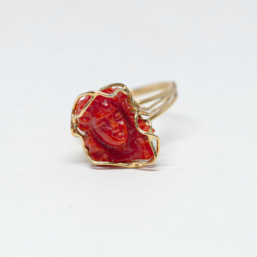 Anello-Corallo-Rosso-Volto-Prospetto