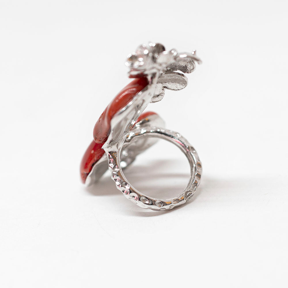 Anello in  Corallo e Zirconi