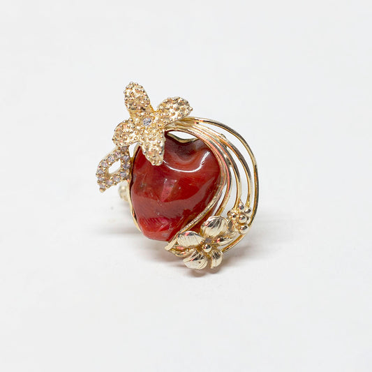 Anello-Corallo-e-Zirconi-Fiori