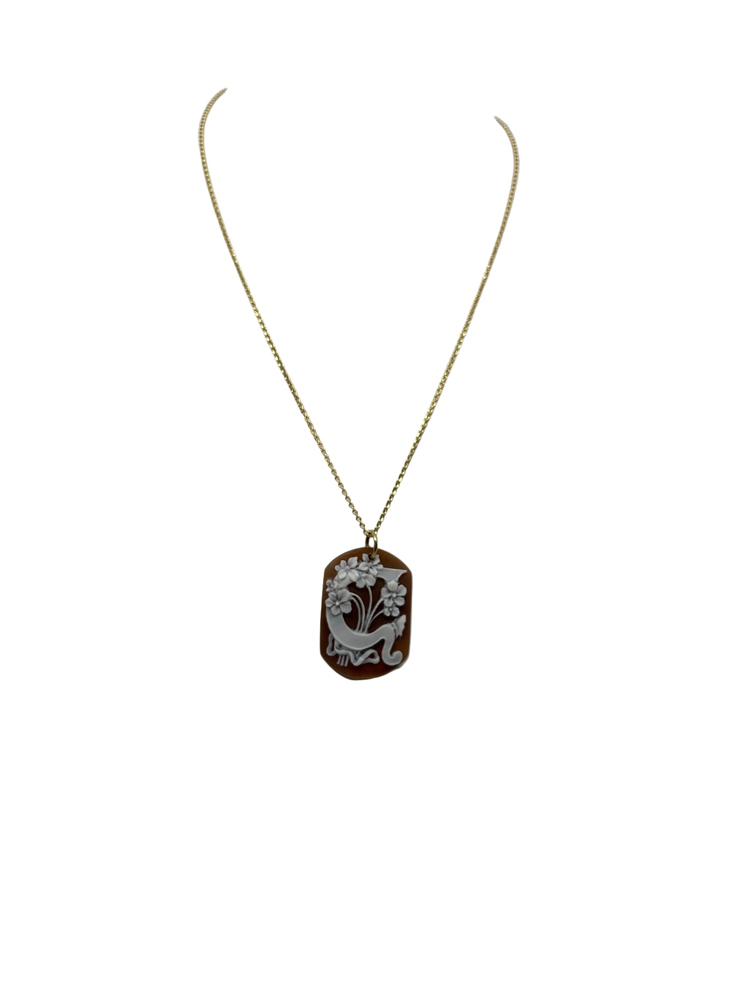 Pendente in Cammeo incisione "Lettera G"