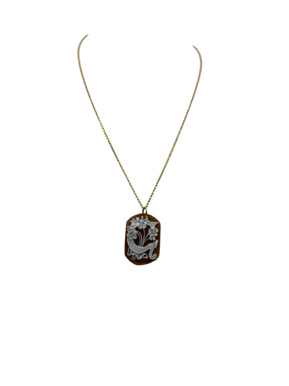 Pendente in Cammeo incisione "Lettera G"