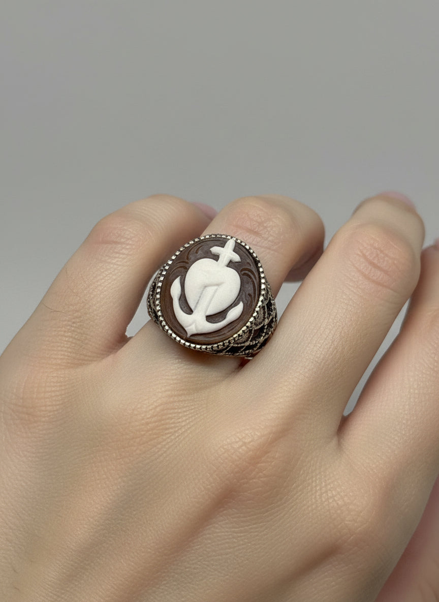 Anello in Cammeo Incisione "Cuore di San Gennaro"