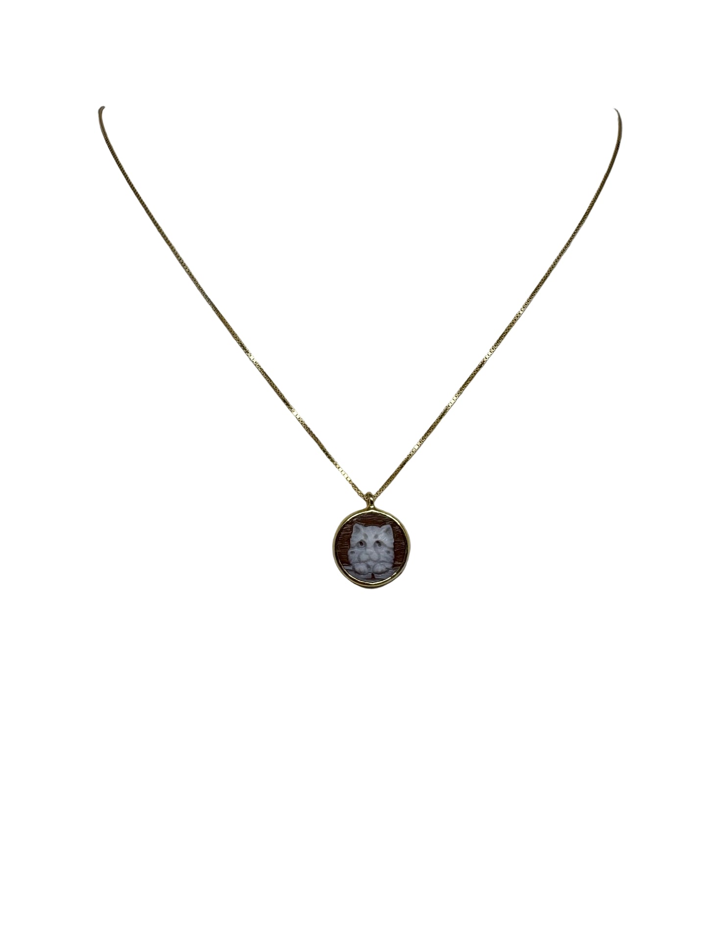 Collana in Cammeo incisione "Gatto"
